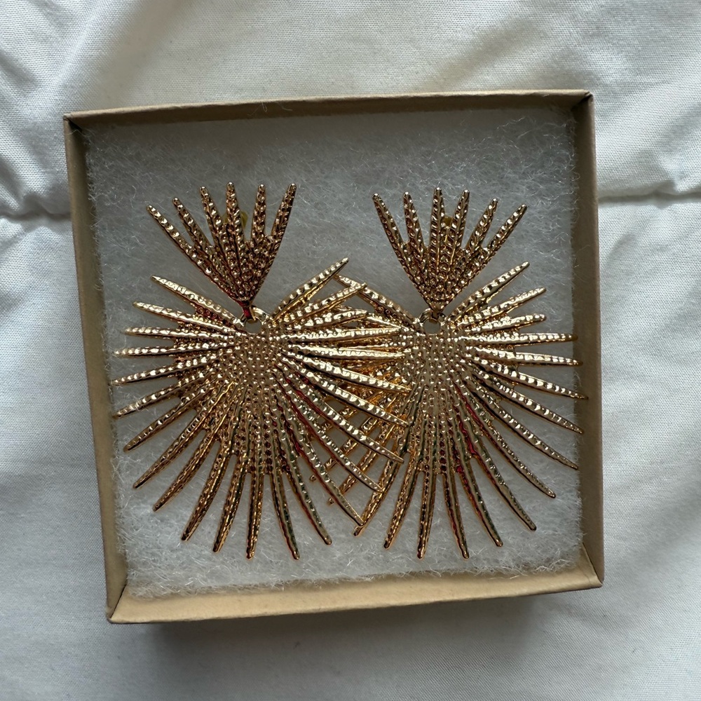 Libbey Gold Statement Earrings